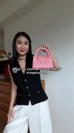 What fits into the Chanel “kelly” shopping tote bag! Loving this from the newest fall winter 23 collection! #chanel #chanelkelly #chanelfallwinter #chanel23k #tiktokfashion