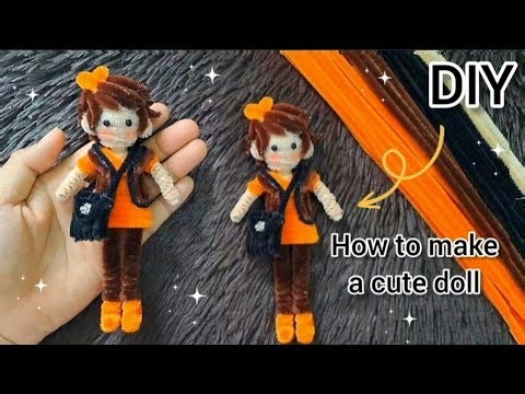 DIY Doll - How to make a cute doll with pipe cleaner | pipe cleaner flowers |Chenille Stems Craft