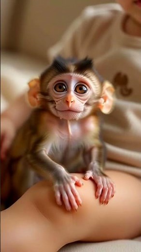 onkey. with human finger, huge eyes.