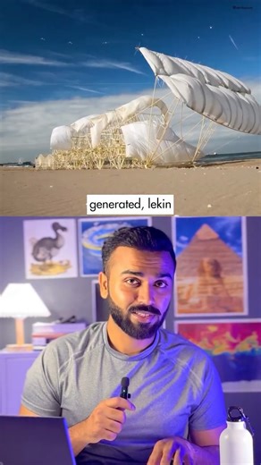 Waqar Daily on Instagram: "Art meets Climate Science. No fuel, pure wind.(Strandbeest)"