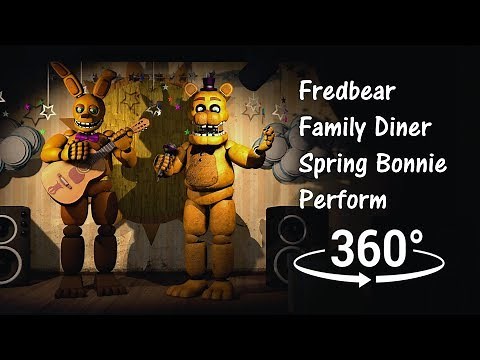 360°| Fredbear's Family Diner Show - Spring Bonnie Performs [SFM] (VR Compatible)