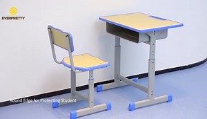 Height-adjustable classroom desks and chairs ensure every student is comfortable, regardless of height. | EVERPRETTY FURNITURE
