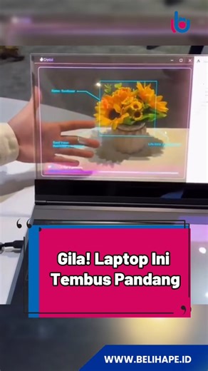 belihape.id on Instagram: "Lenovo baru aja mamerin konsep gila: ThinkBook Transparent Display Laptop. Layarnya bukan kaca biasa, tapi 17,3 inci Micro-LED dengan transparansi sampai 55%. 👀 Apa fungsinya? Bukan cuma buat gaya, tapi buat nge-blend dunia digital sama dunia nyata (Augmented Reality). Bayangin desainer bisa naruh objek asli di belakang layar, terus nge-jiplak atau nambahin elemen digital langsung di depannya. ⌨️ Keyboardnya Mana? Gak ada tombol fisik! Area keyboardnya juga transparan