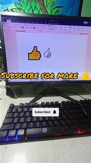 Insert Thumb 👍 symbol in ms word by using shortcutkey.#msword #shotsfeed #computer