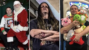 Cannibal Corpse's Corpsegrinder meets mall Santa and wins stuffed animals for charity