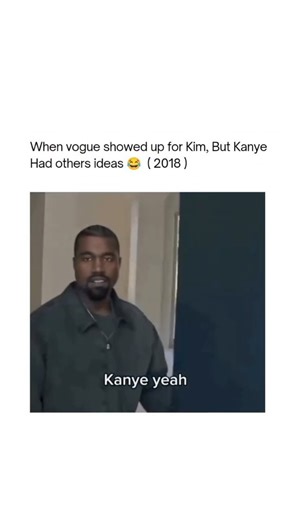 Meme | Viral | Humour on Instagram: "During a 2018 *Vogue* “73 Questions” interview with Kim Kardashian at her home, the segment began with an unexpectedly funny moment that quickly became iconic. When the camera crew arrived at the front door, it was Kanye West who opened it, greeting them with a confident smile—as if *he* were the one being interviewed. For a second, it seemed like the spotlight was meant for him, perfectly in line with Kanye’s famously self-assured persona. He then casually s