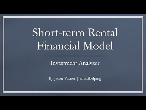 Short-Term Rentals (STR): Real Estate Financial Model in MS Excel