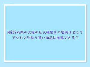 NHK72時間の大阪の巨大模型店の場所はどこ？アクセスや取り扱い商品は通販できる？