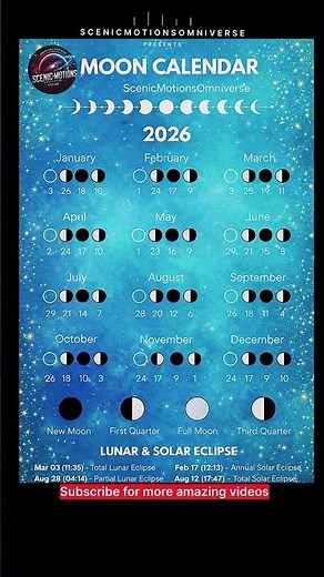 2026 Moon Calendar 🌕 Every Full Moon & Eclipse You Need to Know