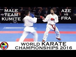 BRONZE (2/4) Male Team Kumite AZE vs FRA. 2016 World Karate Championships | WORLD KARATE FEDERATION