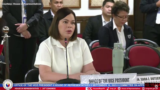 Vice President Sara Duterte recited a list of her overseas travels during the House deliberation for the 2026 budget of her office. She said that no tickets, per diems, and other relevant expenses in connection to the travels were charged to public funds. Livestream: https://www.youtube.com/watch?v=WcYFiKlLn30 | GMA News