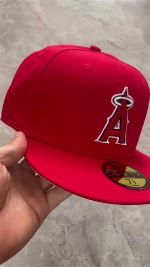Red Los Angeles angels 59fifty closed caps#losangelesangelscaps