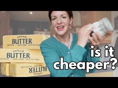 Is homemade butter cheaper? Making butter BY HAND for £0 power cost!