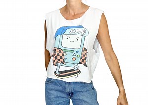 Upcycled Adventure Time Vintage BMO Beemo Cosplay Japan Robot Skateboarding Cropped Sleeveless Boxy T Shirt XL - Etsy Canada