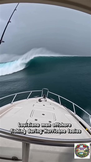 Louisiana man spotted fishing offshore during Hurricane Isaias. Said the bite was