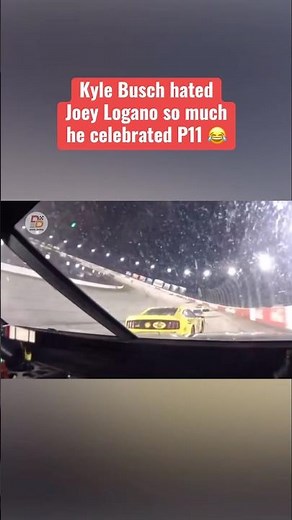 Kyle Busch celebrated passing Joey Logano for P11 😂 #NASCAR #KyleBusch #JoeyLogano #Shorts