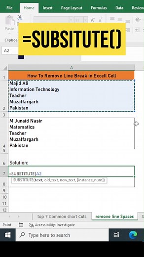 Remove Line Spaces in Excel || Magical Trick in MS Excel Don't Share to Subscribe and Share!!! #exceltricks #exceltips #excel #msexcel #msexceltipsandtricks | Trick and click