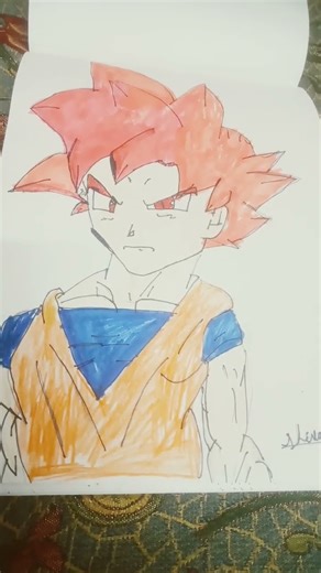 goku ssj god drawing 💥💥#shorts#anime#edit#drawing#goku#viral