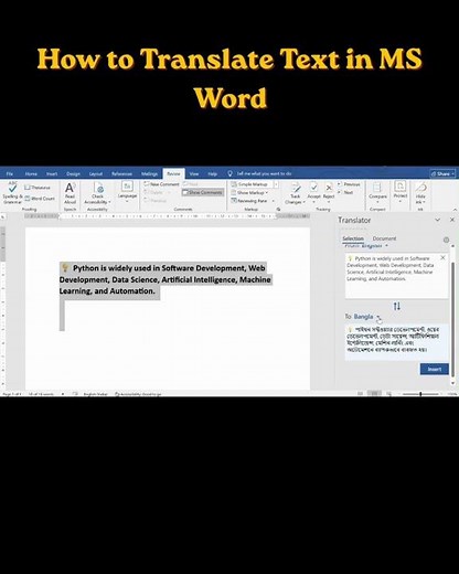 Learn How to Translate Text in MS Word! 🖥️