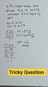 Class 10 maths tricky Question| Simple Solution|HCF #shorts #class10mathstelugu #mathematicclass10