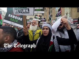 Thousands of Palestinian supporters march in protest against Israel in London