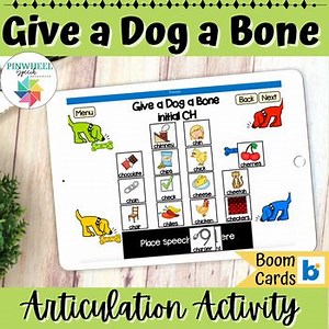 Give a Dog a Bone Articulation Game Boom Cards Speech Therapy Digital Activity