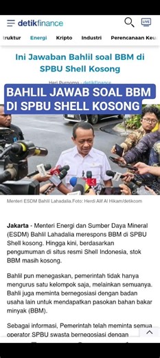 Ini Jawaban Bahlil soal BBM di SPBU Shell Kosong