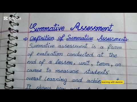 Summative Assessment | Type of Assessment 