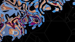 Digital Rendering Asymmetric Grid Creative Pattern