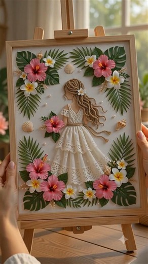 From Rope to Tropical Masterpiece! 🌺🌴📌 Hashtags#DIYWallArt #TropicalDecor #HandmadeCraft