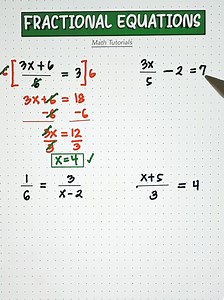 Solving FRACTIONAL EQUATIONS‼️ TRY THE LAST PART 😊 #Teachergon #mathviral #MathViral #MathTutor #viral #TeacherGon #mathmadeeasy #teachergon #Math #mathlogic #mathreview #mathteachergon #mathhacks #mathtutorial #mathhack #mathematics #akositeachergon #mathtutorials #maths #mathtrick #MATH #basicmath #Mathematics #fractionalequation #fraction #equation | Math Tutorials