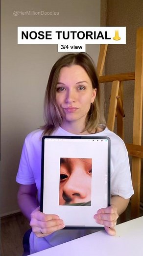 How to Draw a Nose Tutorial👃3/4 view ✨Easy Step by Step #art #drawing #markers