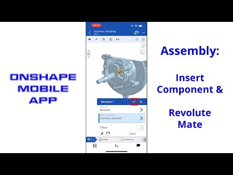 Onshape - Mobile App - Inserting a Component with a Revolute Mate