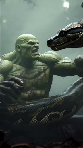 Hulk and python dangerous Fight scence #python #nothingimposibleinthisworld #snake