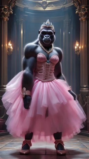 Ballerina Gorilla Dances in Style