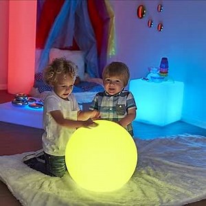 16 In Cordless LED Glowing Ball Light, LED Globe Orb Night Light w/Remote,16RGB Color Changing Waterproof Light Up Ball Rechargeable Indoor/Outdoor Mood Lamp for Nursery Garden Patio Party Bar Decor.