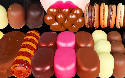 Jane ASMR CHOCOLATE ICE CREAM MARSHMALLOW MACARON EATING