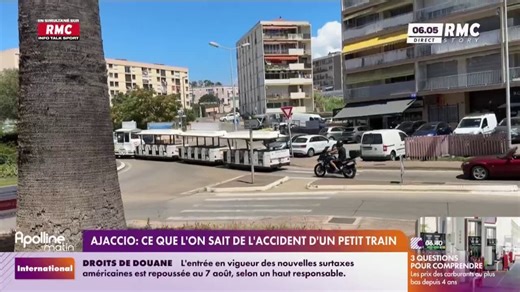 Ajaccio: un petit train touristique se renverse lors d'un accident de circulation, quatre personnes gravement blessées