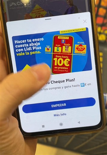 ¡Aprovecha el Cheque Plus! Acumula tus compras ¡y gana 10€ en premios! ¿Aún no tienes tu app Lidl Plus? ¡Descárgala ya! 😛 *Consulta condiciones de la promoción en la App Lidl Plus #LidlValeLaPena