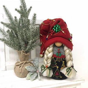 Holiday Decor Female Gnome | Christmas Gnome Decor, Unique Handmade Gift - Etsy