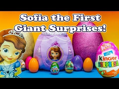 Opening the SOFIA the First Surprise Eggs and Basket with the Assistant