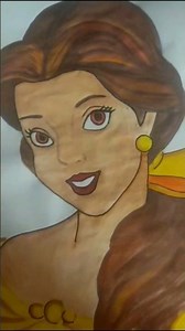 Painting Belle: A Classic Disney Princess Drawing🌹🌹🌹 #drawing #art