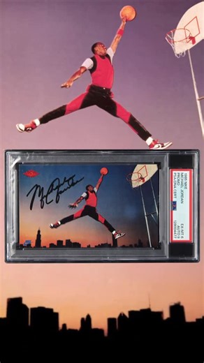 Heritage Auctions Sports on Instagram: "The 1985 Nike Promo was issued to celebrate the release of the now legendary Air Jordan line and were only distributed in limited quantities This is one of just nine signed examples in the PSA pop and it has MJ’s early career vintage signature format"