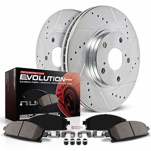 PowerStop Rear Z23 Evolution Sport Carbon-Fiber Ceramic Brake Pad and Drilled & Slotted Rotor Kit Fits: MAZDA Select Models K123