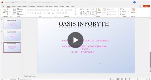 #oasisinfobyte #internshiptask #portfoliowebsite #webdevelopment | Tanuja Khartode