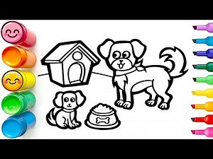 How to Draw a Mother Dog and Puppy | Step by Step Drawing Guide