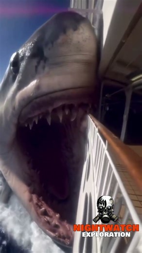 THE MEGELODON SHARK ATTACKS SHIP #shark #prehistoric #giant #monster #horror #teeth #megalophobia
