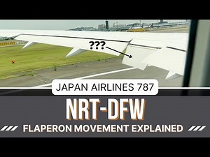 Japan airlines 787 NRT-DFW | Why do flaperons move strangely on takeoff?