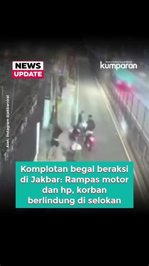 Aksi pembegalan terjadi di kawasan Jalan Arjuna Selatan, Jakarta Barat, pada dini hari sekitar pukul 02.13 WIB, Senin (4/5). Peristiwa itu terekam kamera CCTV dan videonya beredar di media sosial. Kapolsek Palmerah Kompol Gomos membenarkan adanya kejadian tersebut. Ia mengatakan korban telah melapor peristiwa yang dialaminya ke polisi. Saat ini, polisi masih memburu para pelaku. Dalam video yang beredar, korban tengah menepi di pinggir jalan. Tiba-tiba segerombolan pelaku menghampiri korban dan 