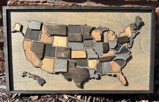 US Travel Tracker Map, Adventure Map, States Adventure Tracker, Family Road Trip, Wood Puzzle Map, Personalized Gift - Etsy